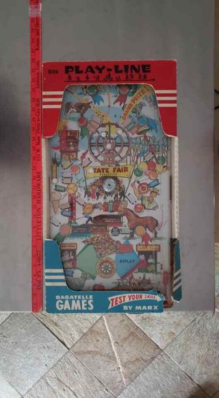 Vintage 1950s Marx Toys Play - Line Bagatelle Games State Fair Pinball 25 " X 13 "