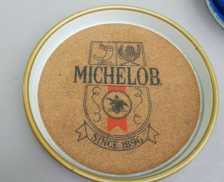 Vintage Michelob Beer Metal Tin Tray Advertising Cork Center Htf Since 1896