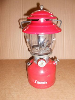 Vintage Coleman Red Model 200a 63 Camping Gas Lantern 1963