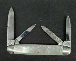 Vintage Wester Bros.  Germany Mother Of Pearl 2 Blade Pocket Knife Anchor & Star