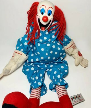 Vintage 1999 Bozo The Clown Doll 19” Aurora A & A Plush Inc