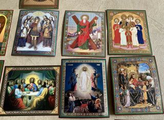 RUSSIAN CHRISTIAN ICONS Bulk Of 21 Jesus Christ Mother Of God Archangels 3