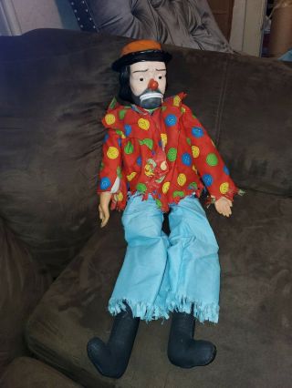 Emmett Kelly Ventriloquist Dummy Doll,  Juro Novelty Co,  Hobo Clown,  Vintage Toy