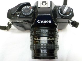 Vintage Canon T60 35mm Slr Film Camera W/ Sigma Lens Includes Flash Attachment