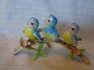 Vintage Norcrest? 3 Bluebirds Sitting On Branch - Japan Sticker