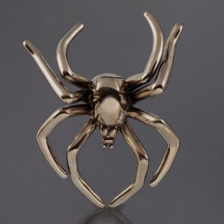 Vtg Designer Signed Carla Spider Pin Brooch 925 Sterling Silver Gold Wash Insect