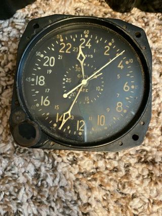 Vintage Waltham Watch Co.  8 Day Clock,  Military