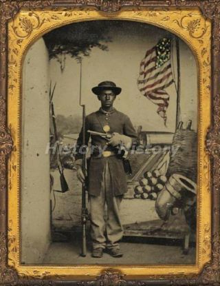 Civil War Photograph Unidentified African American Union Soldier