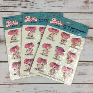 3 Pkg 1983 Poochie For Girls Say It With Stickers Puffy Stickers Mattel Rare Nos