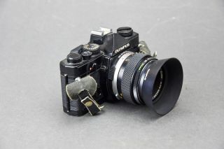 Olympus Om1 Black With Zukio Auto Macro 50mm F3.  5 Lens Vintage