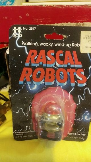 Vintage Tomy Wind Up Rascal Robot Space Red Gold Taiwan Version