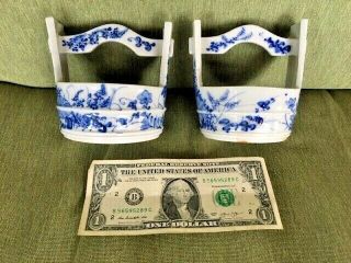 Asian Antiques,  Porcelain,  Bowls,  2,  Blue & White,  Cache Pots,  Honey Buckets,  Japan 2