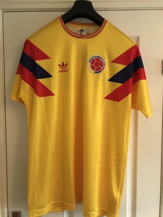Vintage Bnwt Adidas Originals Colombia Home Football Jersey Shirt - Size Large