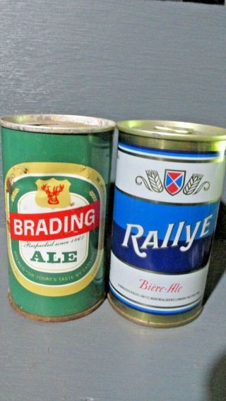 Brading Ale & Rallye Wide Seam Steel Canadian Beer Cans - [read Description] -
