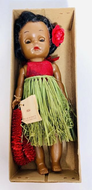 Vintage Miss Hawaii Doll Hula Outfit 7.  5 " Lanakila Crafts Box