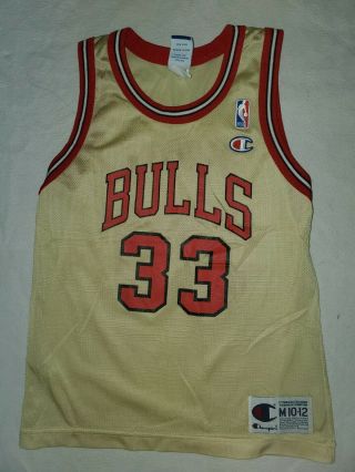 Vintage Scottie Pippen 33 Chicago Bulls Nba Champion Jersey Youth Medium 10 - 12