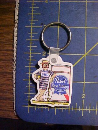 Vintage Pabst Blue Ribbon Swimmer Key Ring Pbr Keychain Chain Rare