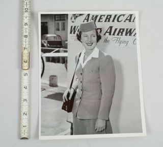Vintage Found Photo American Airlines Stewardess Flight Attendant