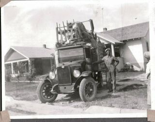Vintage 1928 Man Car/truck Moving To Colorado From Chadron Nebraska Old Photo