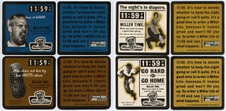 Miller Time 1997 4 X Vintage Beer Usa Old Coasters Miller Brewing Co.  Football