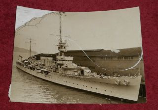 1928 Press Photo British Royal Navy Cruiser " Hms Despatch " Visits San Francisco
