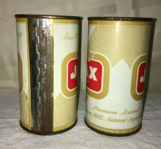 (2) Vintage Jax Beer Cans Center Logo 12 Ounces Pull Tab Open Gold Red Orle 3