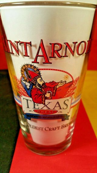 Saint Arnold Pint Glass Texas Wheat Handcrafted Texas Oldest Craft Brewery