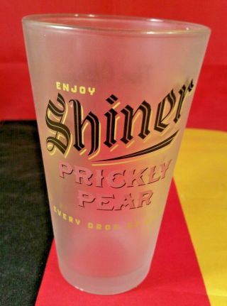 Shiner Prickly Pear 16 Oz.  Frosted Pint Glass Shiner,  Texas Spoetzl Brewery