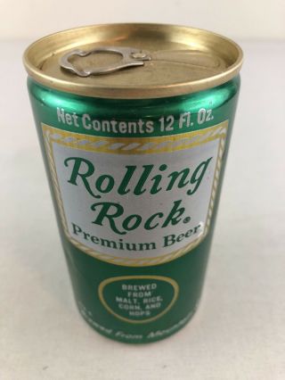 Rolling Rock Premium Beer 12 Oz Bottom Opened Pull Tab Beer Can