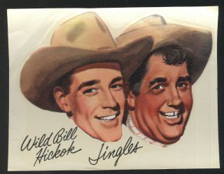 1950s Window Decal,  Wild Bill Hickok & Jingles