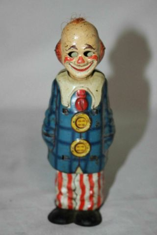 Vintage Us Zone Germany Distler Happy The Clown Wind Up Tin Litho Toy