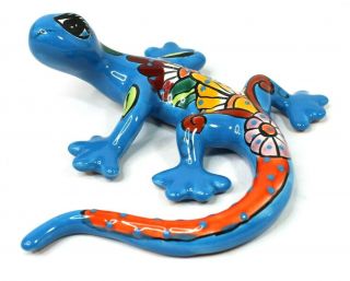 Mexican Talavera Pottery Lizard Gecko Colorful Handpainted Ceramic 8.  5 " X10.  5 "