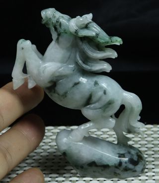 Cert ' d Green 100 Natural A JADE jadeite SMALL Statue Horse 马 992250 2
