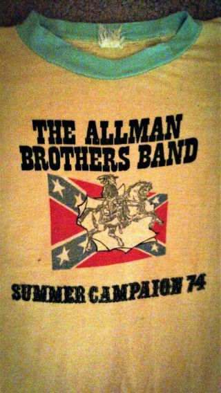 Vintage Allman Brothers Band Official 1974 Tour T - Shirt Small
