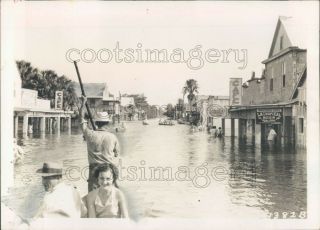 1936 Press Photo Flooded Main Street Scene Labelle Hendry County 1930s Florida