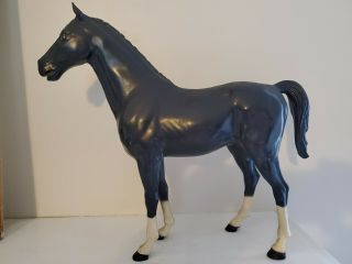 Vintage Louis Marx 1965 Horse Johnny West Thunderbolt Black White Plastic 13 "