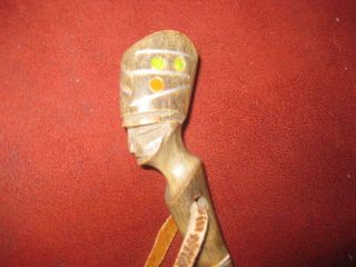 VINTAGE EGYPTIAN CARVED SWATTER Made With Horse Hair LOVELY 3