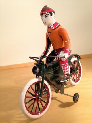 Vintage Wind - Up Tin Toy Bicycle Rider