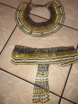 Set Necklace & Belt Egypt Cleopatra Scarab Pharaoh Costume