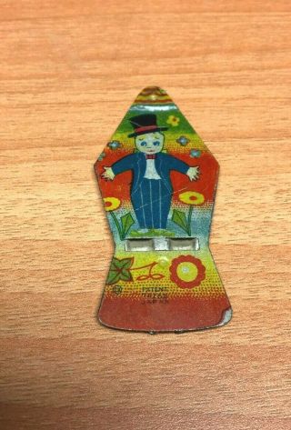 Vintage Kewpie In Top Hat Tin Litho Flat Toy Whistle Japan Cracker Jack Type