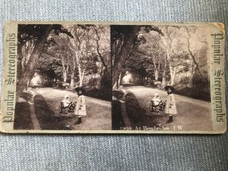 Stereoview.  ‘at Bembridge’ Isle Of Wight.  1890 - 1905