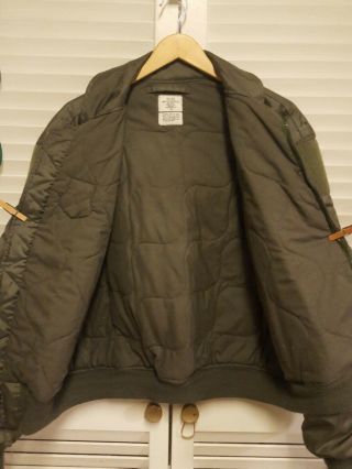 Flight Jacket Flyer ' s CWU - 45/P Vintage Size X - Large Sage Green.  See Pictures 3