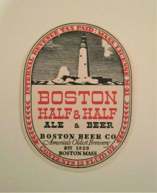Boston Light Ale & Beer Half & Half 12 - Oz Label Boston Beer Company