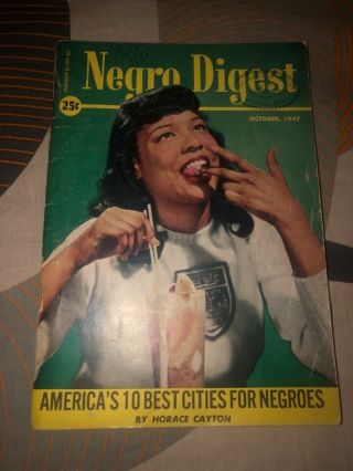 Negro Digest Oct 1947 Cover Photo University Of Chicago Student