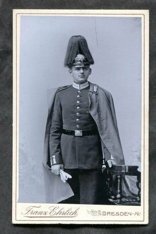 T19 - Germany 1900s Cdv Photo Of A Soldier.  Pickelhaube.  Dresden