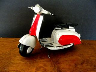 Vintage Metal Vespa Scooter Toy - Two Seater - Wheels Roll
