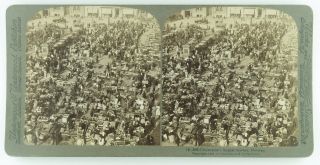 Underwood & Underwood Stereoview The Open Air Market In Christiana,  Norway 1900