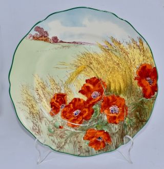 Vintage Royal Doulton Poppies In A Cornfield Dinner Plate/display 26.  1cm D6312