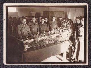 Old Vintage Military Photo Ussr Army Soldiers Officers Official Funeral