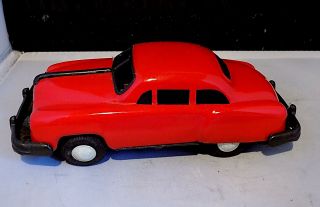 Vintage Tin Friction 1950’s Style American Saloon Car Wt Siren,  Made In Japan